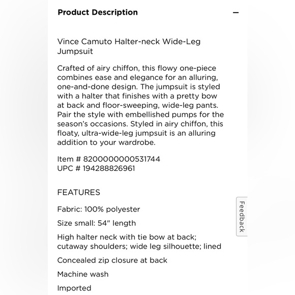 VINCE CAMUTO Halter-Neck Wide-Leg Jumpsuit in Pomegranate Pink size Medium. NWT - Picture 4 of 11